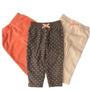 3 Pair Simple Joys Fleece Pants Baby Size 12 Months